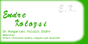 endre kolozsi business card